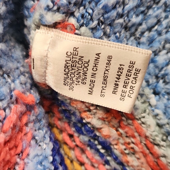 Sincerely Jules Cropped Knit Color Block Wool Blend Sweater - Picture 5 of 5